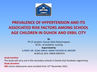 Prevalence of hypertension and its associated risk factors among school ...