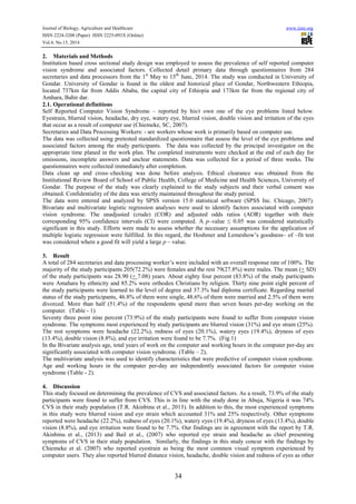 Prevalence of self reported computer vision syndrome and associated ...
