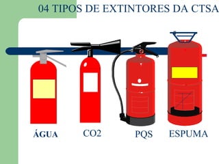 04 TIPOS DE EXTINTORES DA CTSA




ÁGUA   CO2      PQS   ESPUMA
 