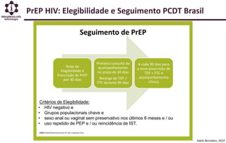 PrEP HIV: Elegibilidade e Seguimento PCDT Brasil
Adele Benzaken, 2019
 