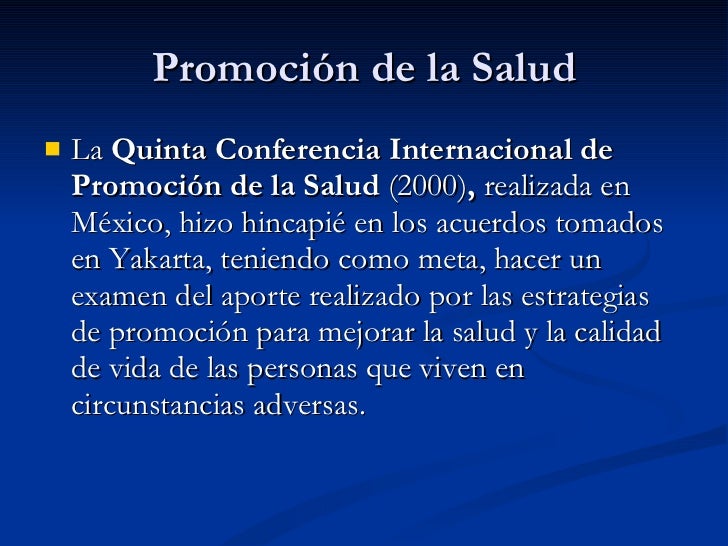 Promoción y Prevención