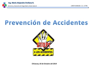 Servicios y Asesorías de Seguridad y Salud Laboral LAR0715448183- C.V. 17799 
Chivacoa, 03 de Octubre del 2014 
 
