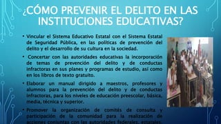 Prevención del delito en instituciones educativas | PPTX