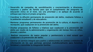 Prevención del delito en instituciones educativas | PPTX