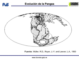 www.funvisis.gob.vewww.funvisis.gob.ve
Evolución de la PangeaEvolución de la Pangea
Fuente: Müller, R.D., Royer, J.-Y. and Lawver, L.A., 1993
 
