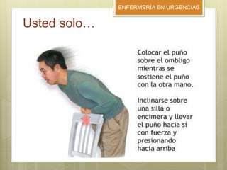 ENFERMERÍA EN URGENCIAS
Usted solo…
 