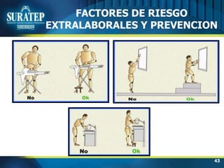 43
FACTORES DE RIESGO
EXTRALABORALES Y PREVENCION
 