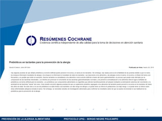 PREVENCIÓN DE LA ALERGIA ALIMENTARIA PROTOCOLO UPIQ – SERGIO NEGRE POLICARPO
 