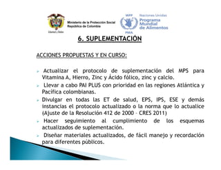 Estrategia Nacional para la Prevención y Control de las Deficiencias de Micronutrientes