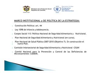 Estrategia Nacional para la Prevención y Control de las Deficiencias de Micronutrientes