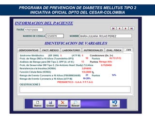 PROGRAMA DE PREVENCION DE DIABETES MELLITUS TIPO 2 INICIATIVA OFICIAL DPTO DEL CESAR-COLOMBIA 