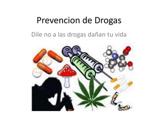 Prevencion de Drogas
Dile no a las drogas dañan tu vida
 