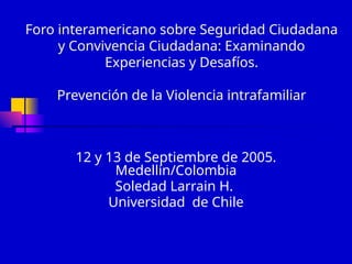 Políticas y Prevención de la Violencia Intrafamiliar y de Género en ...