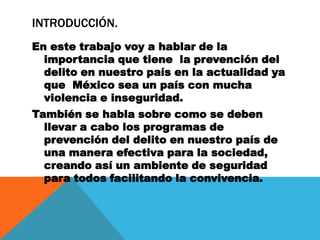 Prevencion del delito | PPTX