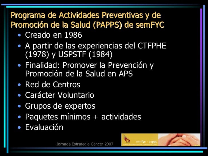 Actividades de prevención y promoción de la salud en Atención Primaria