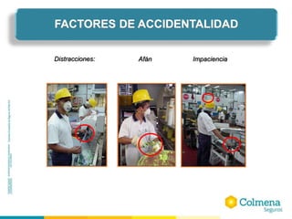 Distracciones: Afán Impaciencia
FACTORES DE ACCIDENTALIDAD
 