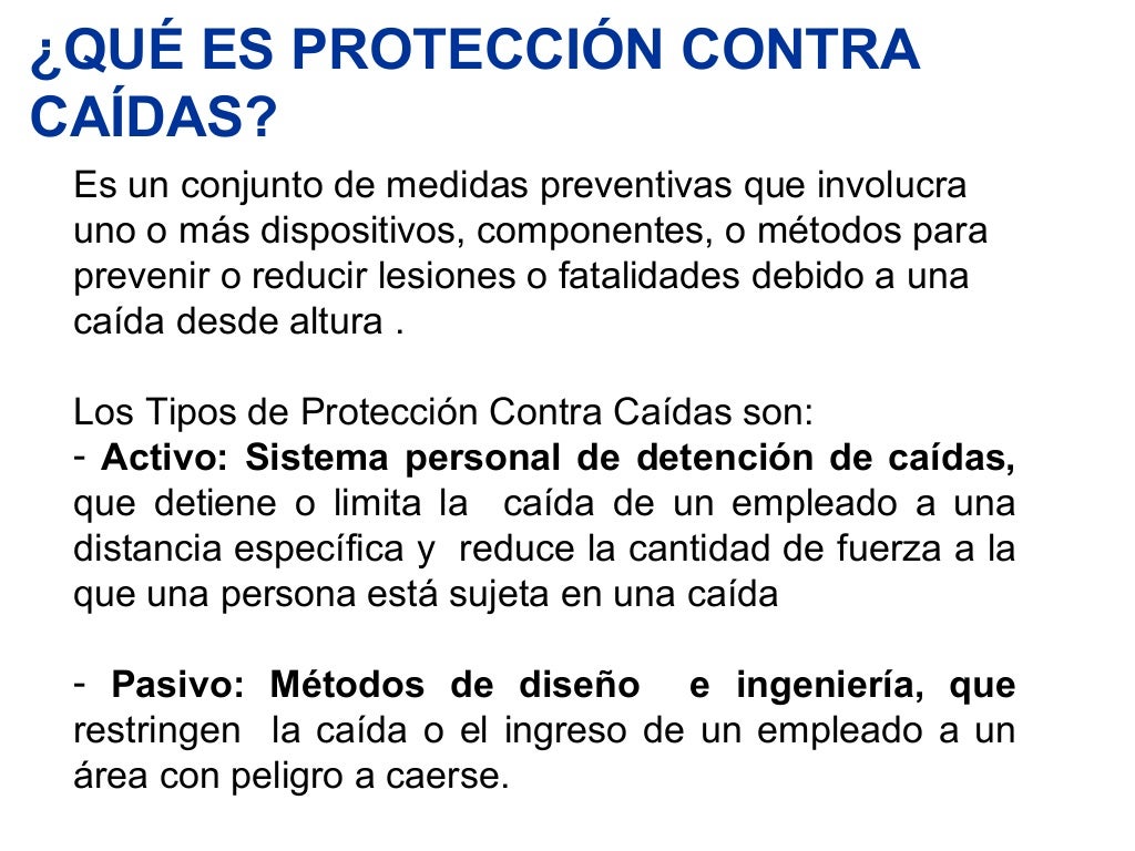 Prevencion y proteccion contra caidas