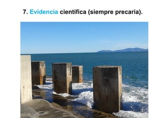 7. Evidencia científica (siempre precaria).
 