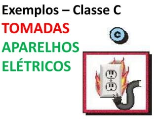 Exemplos – Classe C
TOMADAS
APARELHOS
ELÉTRICOS
 