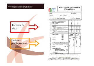 Prevenção no Pé Diabético




    Factores de
    risco



   Factores
   predisponentes
 