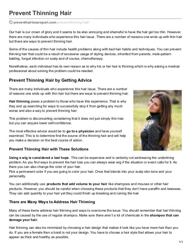 Prevent Thinning Hair