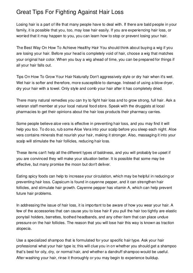 Great Tips For Fighting Against Hair Loss