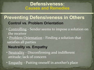 Preventig defensiveness | PPT