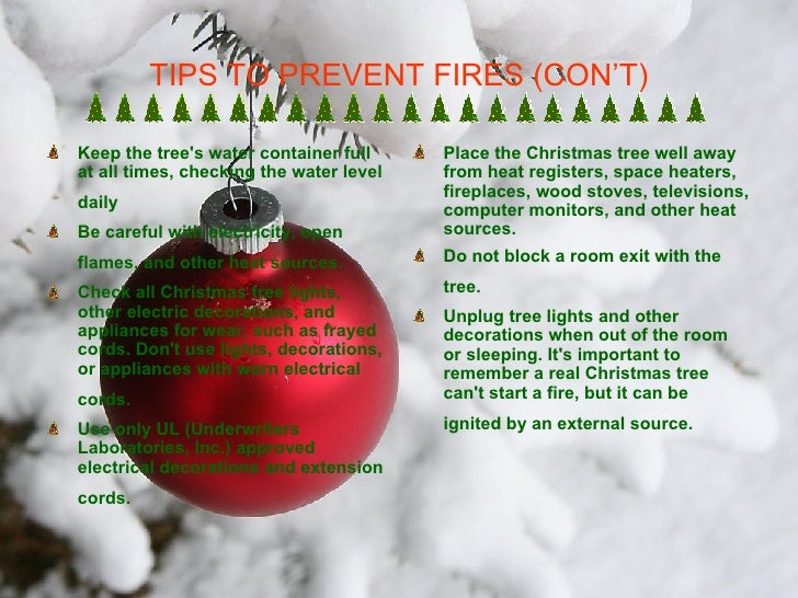 Preventing Christmas Tree Fires