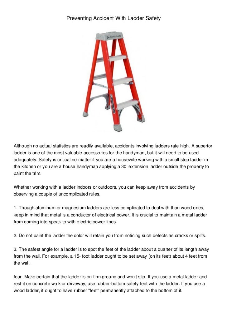 Preventing Accident With Ladder Safety