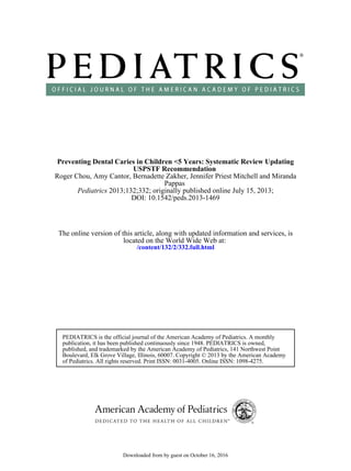 Preventing dental caries in children ,5 years | PDF