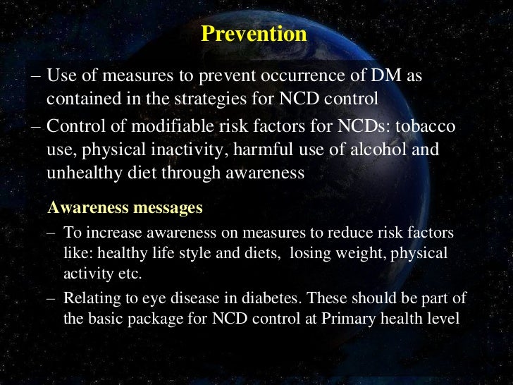 Prevention of Diabetes visual impairment and blindness