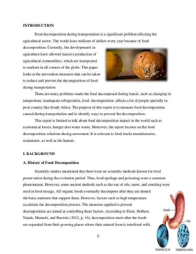 Preventing food during transportation