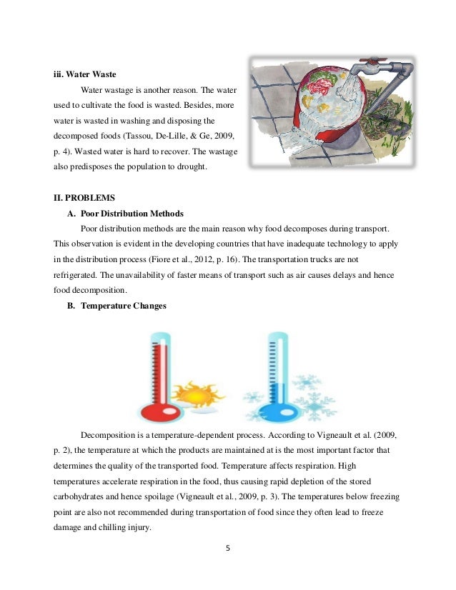 Preventing food during transportation