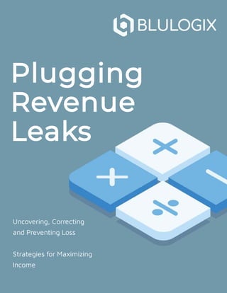 Uncovering, Correcting
and Preventing Loss
Strategies for Maximizing
Income
Plugging
Revenue
Leaks
 