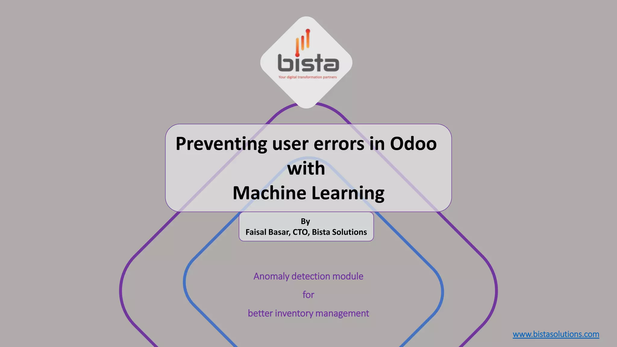 www.bistasolutions.com
Anomaly detection module
for
better inventory management
Preventing user errors in Odoo
with
Machine Learning
By
Faisal Basar, CTO, Bista Solutions
 