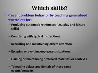 Preventing Severe Problem Behavior in ASD | PPTX