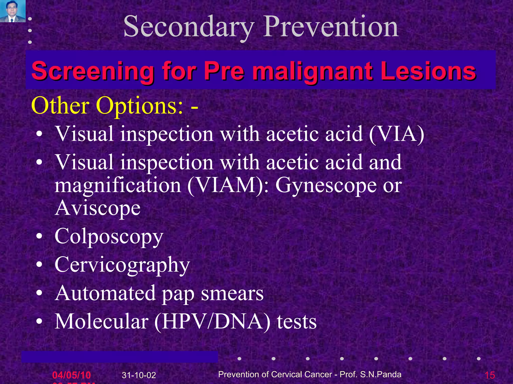 prevention Cervical cancer | PPT