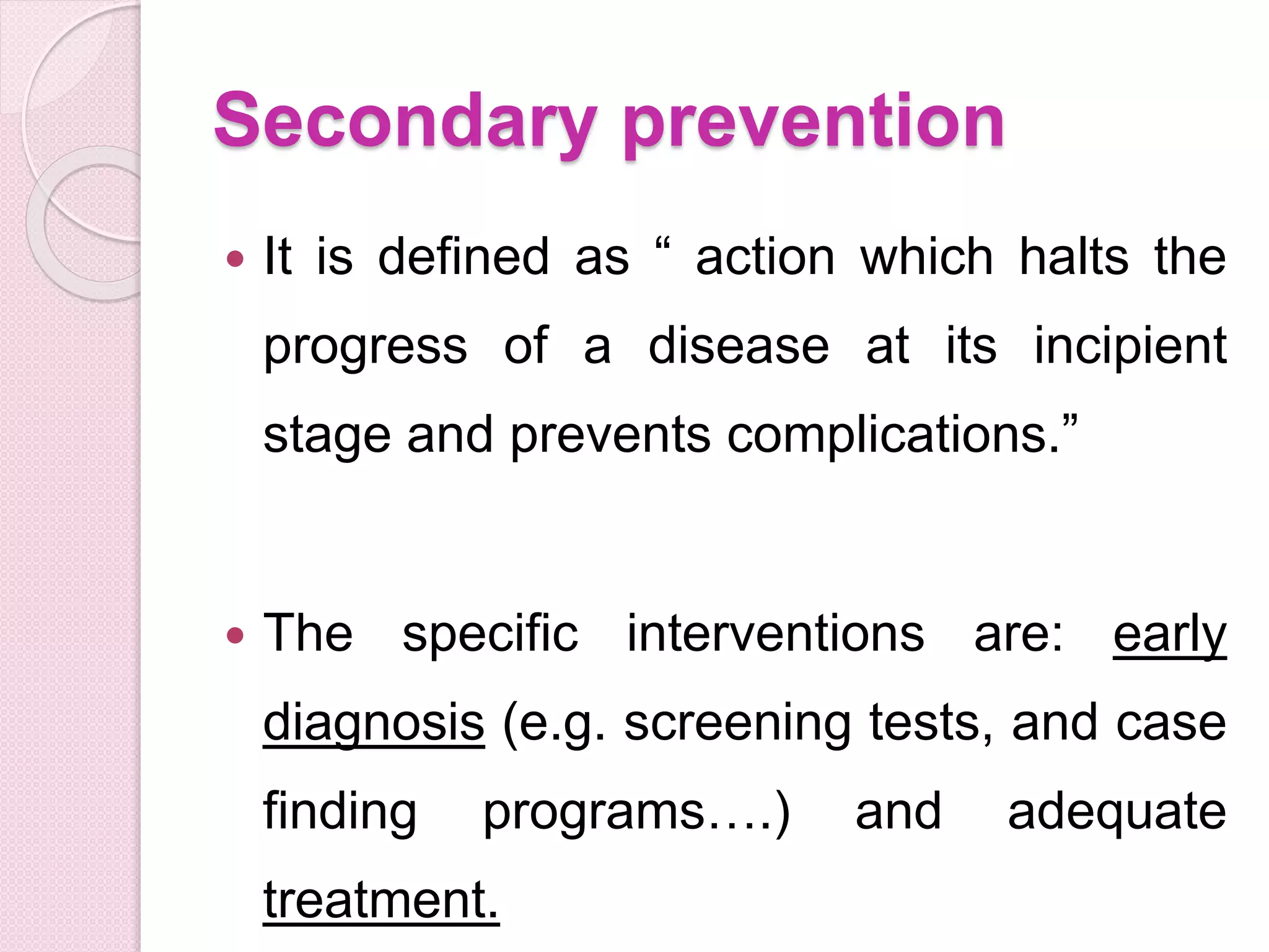 Prevention primary, secondary, tertiary | PPTX