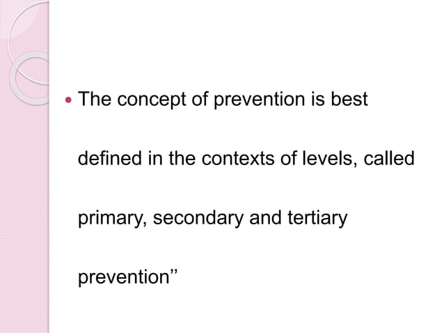 Prevention primary, secondary, tertiary | PPTX