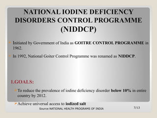 PREVENTION AND CONTROL OF IODINE DEFICIENCY DISORDERS & NIDDCP | PPT