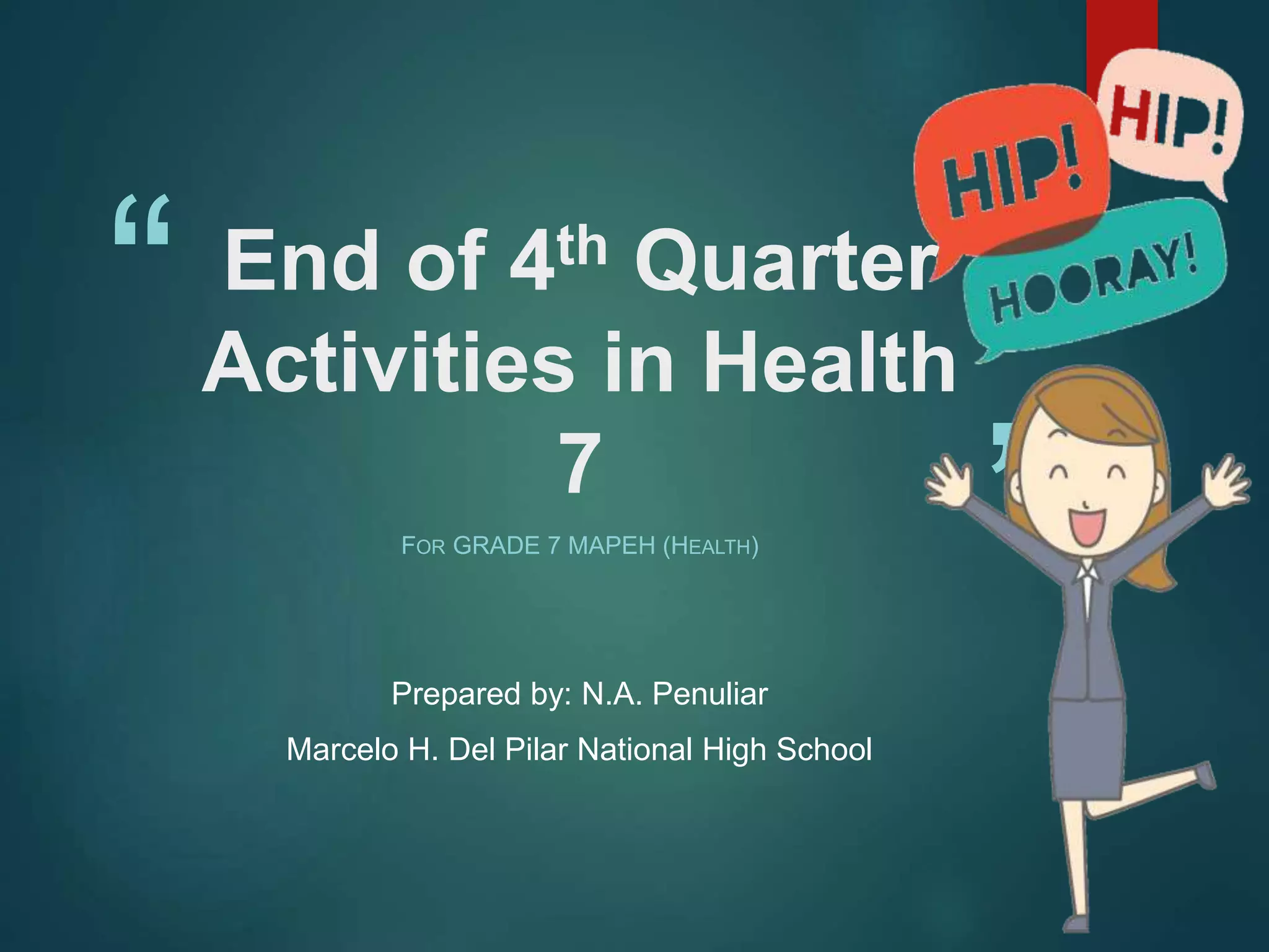 Prevention and control of diseases and disorder Q4 activities | PPTX