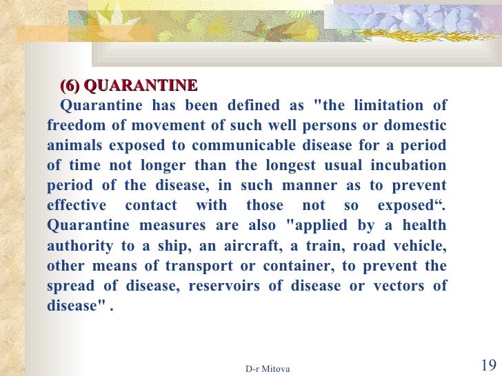 Prevention And Control Of Infectious Diseases