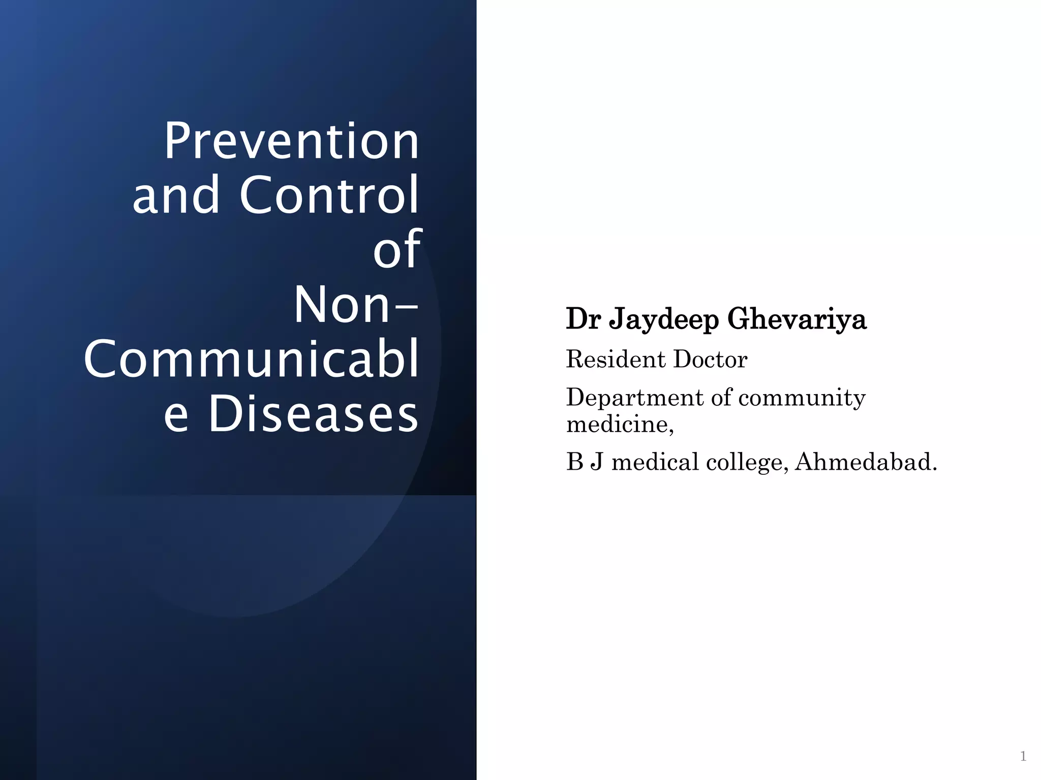 Prevention and Control of Non-Communicable diseases (NCDs).pptx