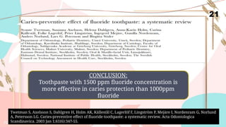 Toothpaste Conclusion PREVENTION AND MANAGEMENT OF DENTAL CARIES final.pptx