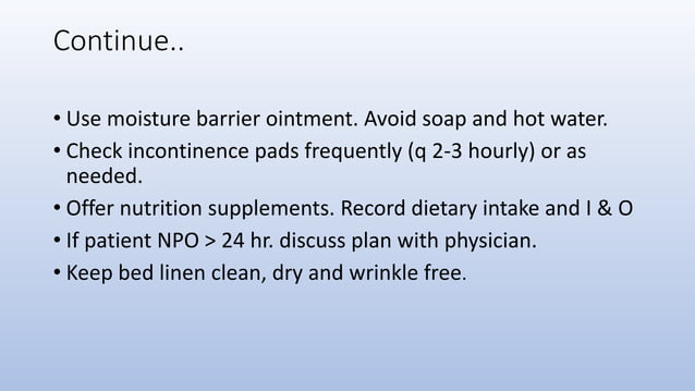Prevention and management of pressure injury | PPTX