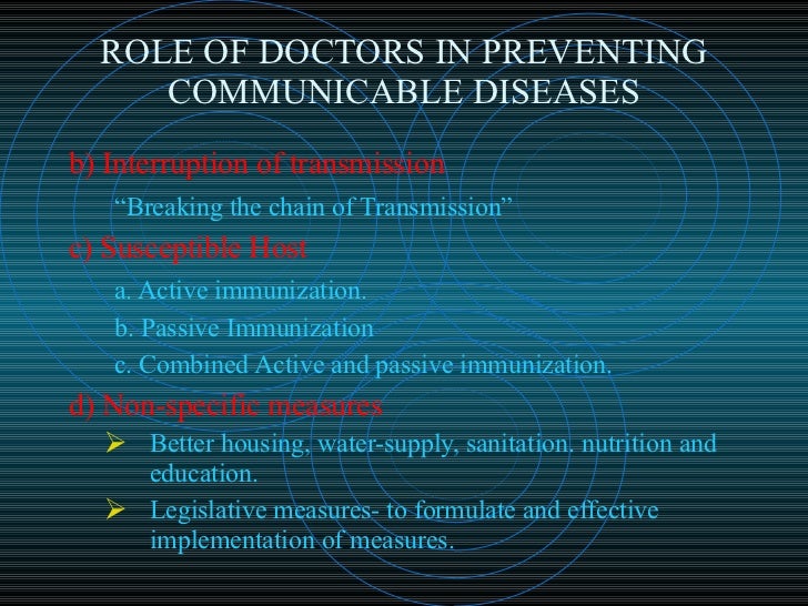 Prevention Of Communicable Diseases.....