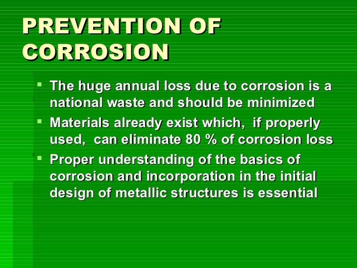 Prevention Of Corrosion