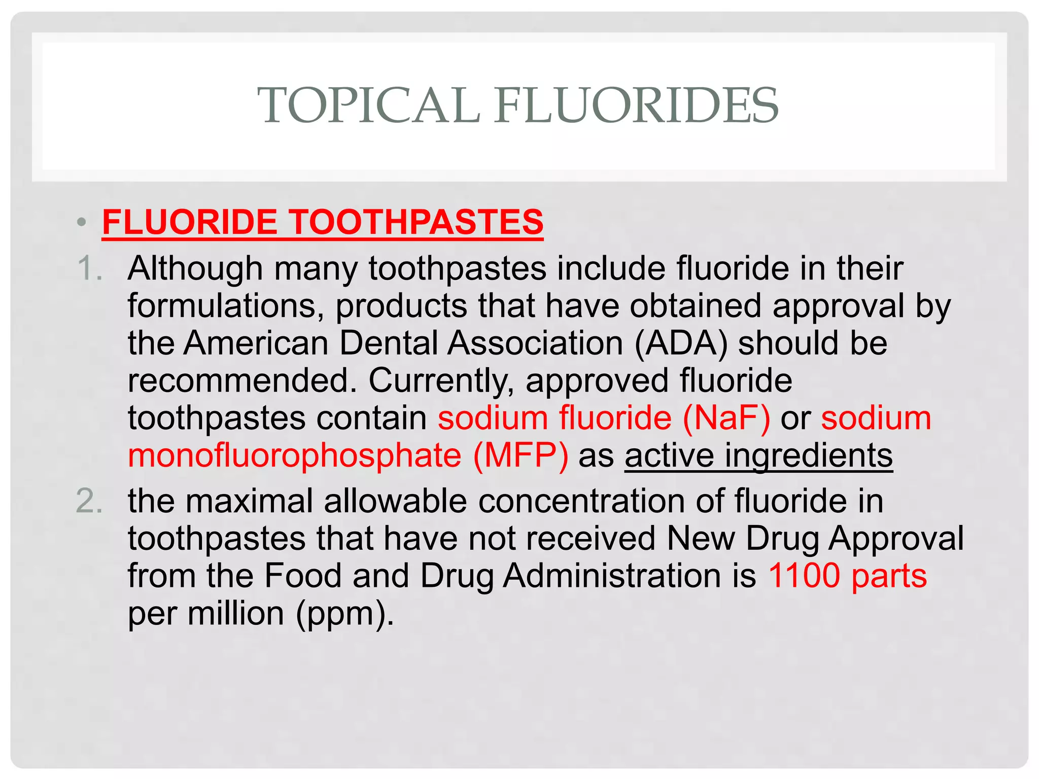 Mfp Toothpaste Prevention of dental disease and pit and fissure | PPTX | Oral care ...