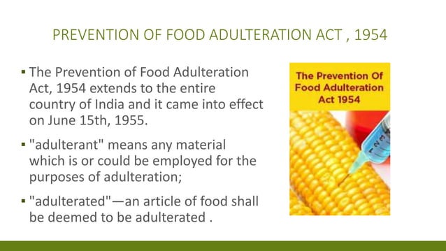 Prevention Of Food Adulteration Act pptx