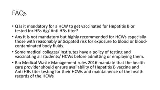 Prevention of hepatitis b in health care workers dr sumi for upload | PPTX